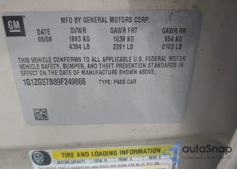 2009 Chevrolet Malibu Ls from USA, damaged, VIN 1G1ZG57B89F249866